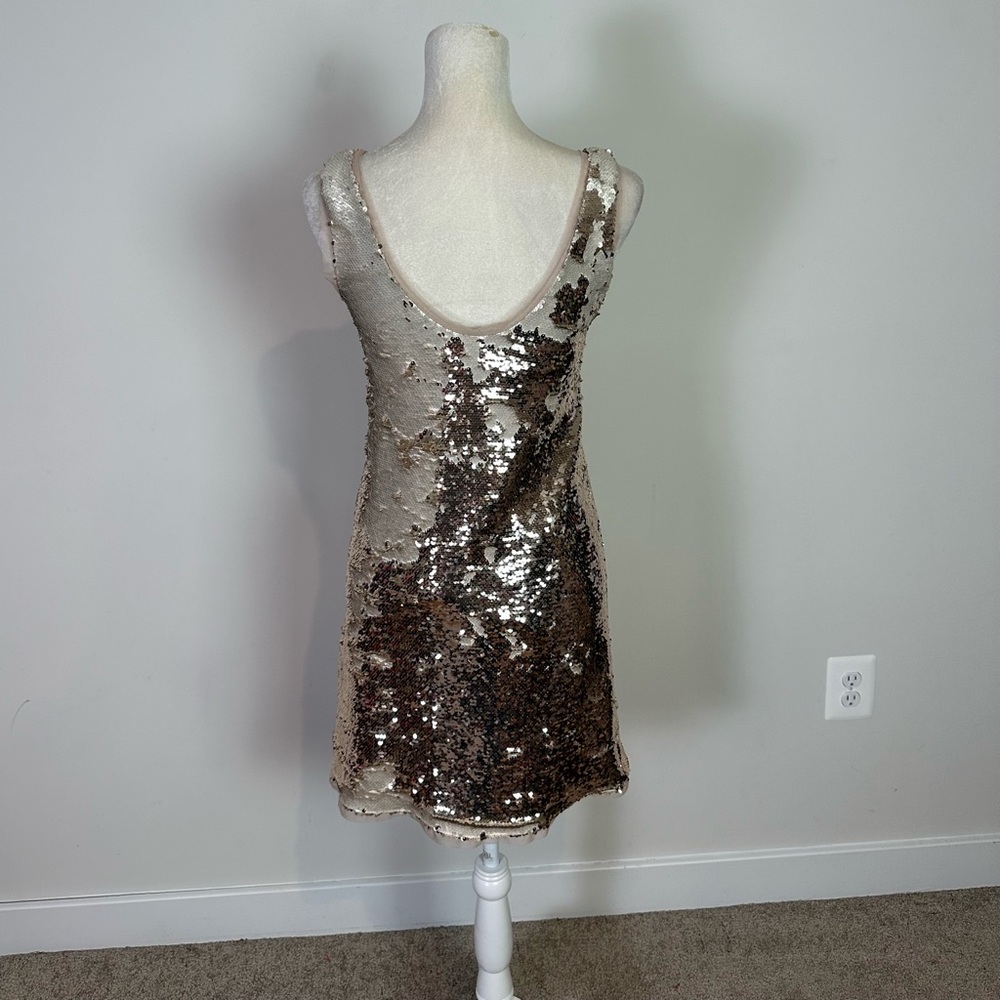 ZARA Basic Collection Women's Gold Sequin Sleevel… - image 5